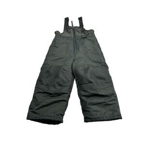 Cherokee 2T Black/Gray Snow Bib Overalls With Reinforced Knees & Adjustable Stra